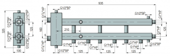 Гидравлический разделитель совмещённый с коллектором ГРК - 4